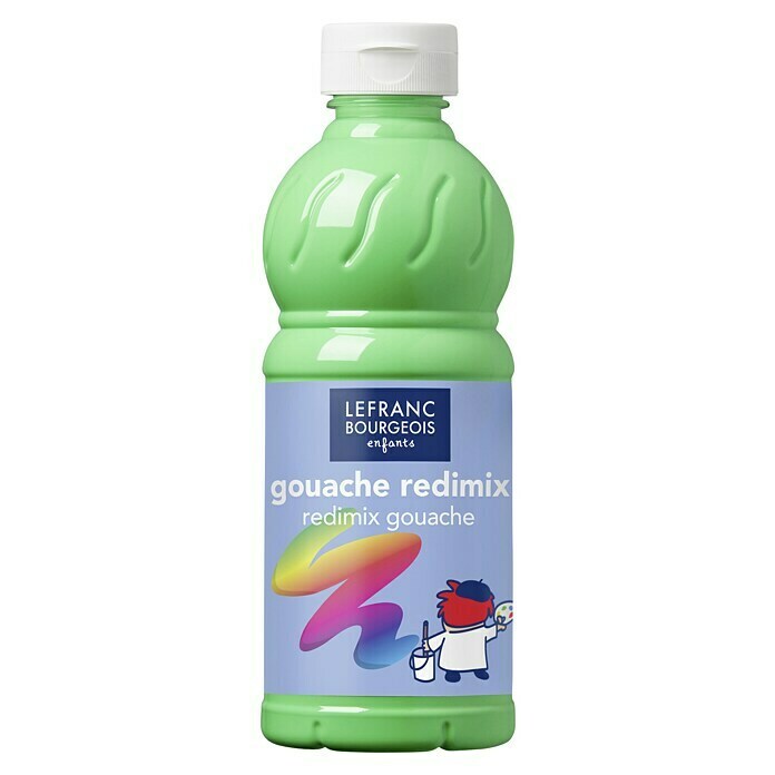 Lefranc & Bourgeois Gouachefarbe RedimixFluo Grün, 500 ml, Flasche Front View