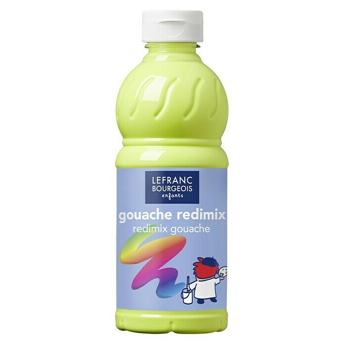 Lefranc & Bourgeois Gouachefarbe RedimixFluo Gelb, 500 ml, Flasche Front View