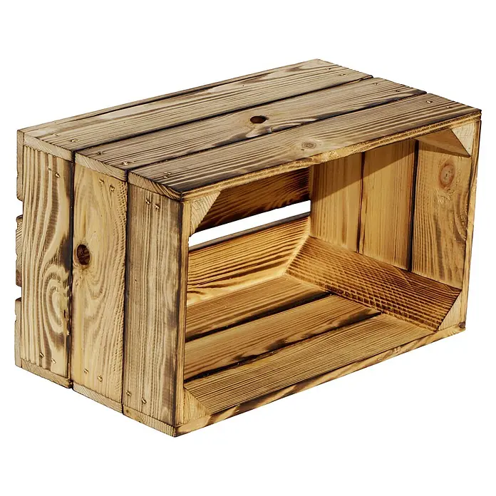 Holzkiste Hilde - L x B x H: 38 x 22 x 19 cm, Braun - Eine rustikale Holzkiste, ideal zur Aufbewahrung oder als dekoratives Element. Die Kiste ist robust und aus Holz gefertigt.