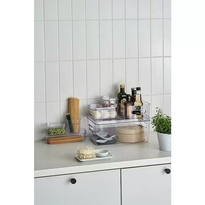 SmartStore Aufbewahrungsbox Compact - L x B x H: 29,1 x 9,4 x 6,1 cm, Kunststoff, Transparent - Stimmungsaufnahme