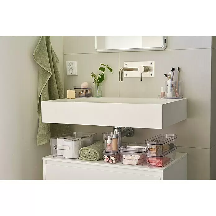 SmartStore Aufbewahrungsbox Compact - L x B x H: 29,1 x 9,4 x 6,1 cm, Kunststoff, Transparent - Stimmungsaufnahme