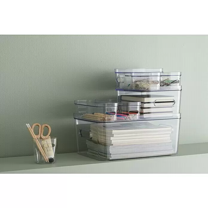 SmartStore Deckel Compact - L x B x H: 28,9 x 9,8 x 1,9 cm, Kunststoff, Transparent - Stimmungsaufnahme