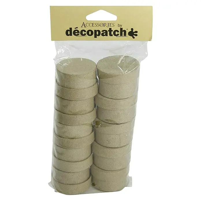 Décopatch Pieza decorativa set cajas redondas - 10 ud., Cartón, 4,7 x 3,2 cm - Un paquete de accesorios Décopatch con piezas redondas en bruto para manualidades. Ideal para proyectos de decoración creativos e ideas de diseño.
