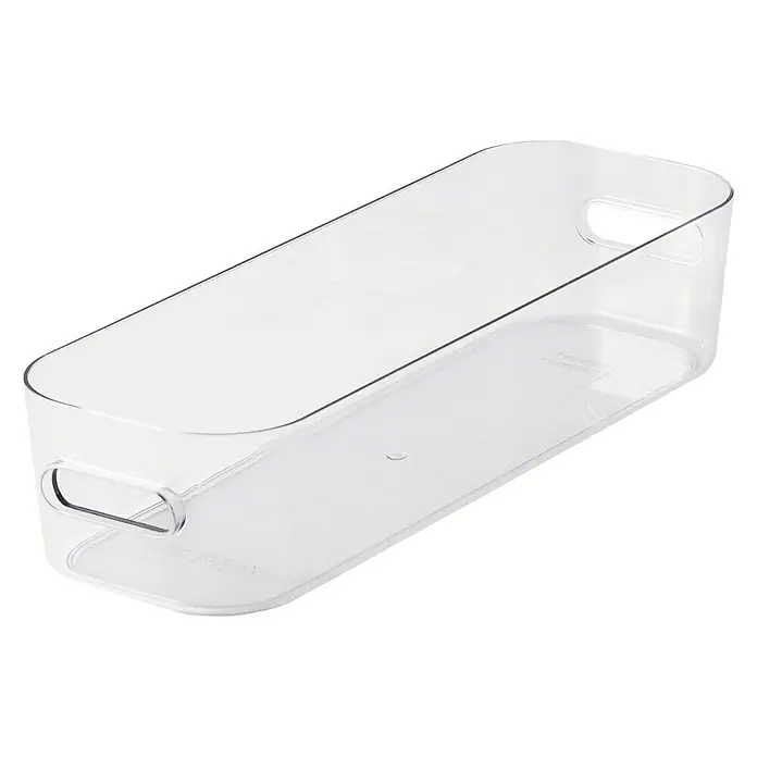 SmartStore Aufbewahrungsbox Compact - L x B x H: 29,1 x 9,4 x 6,1 cm, Kunststoff, Transparent - Klarsichtbehälter mit Griffen für Ordnung im Haus. Ideal für Küche, Bad oder Büro, um Gegenstände übersichtlich zu verstauen.