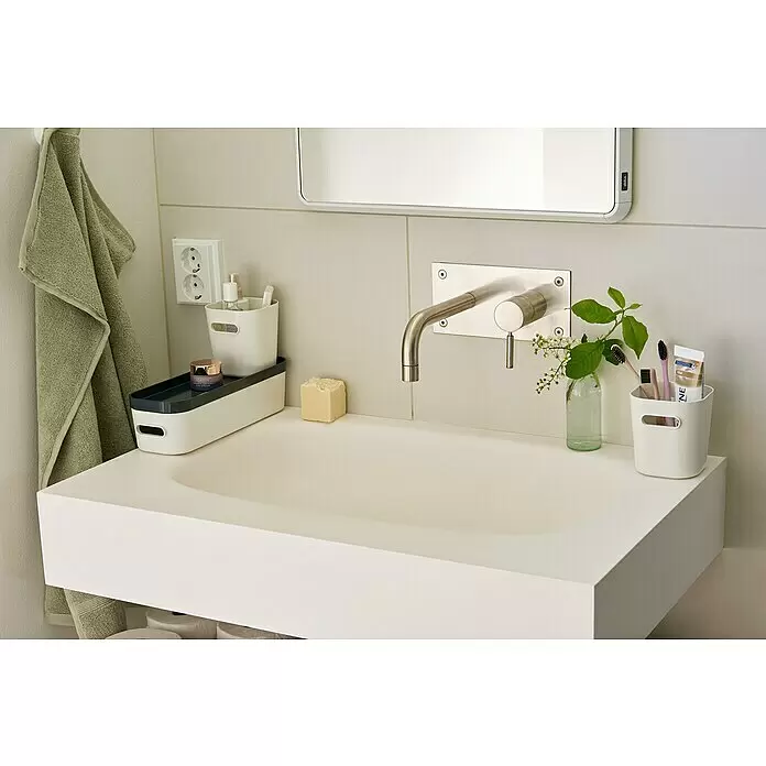 SmartStore Aufbewahrungsbox Compact - L x B x H: 9,8 x 9,4 x 10,2 cm, Kunststoff, Weiß - Stimmungsaufnahme