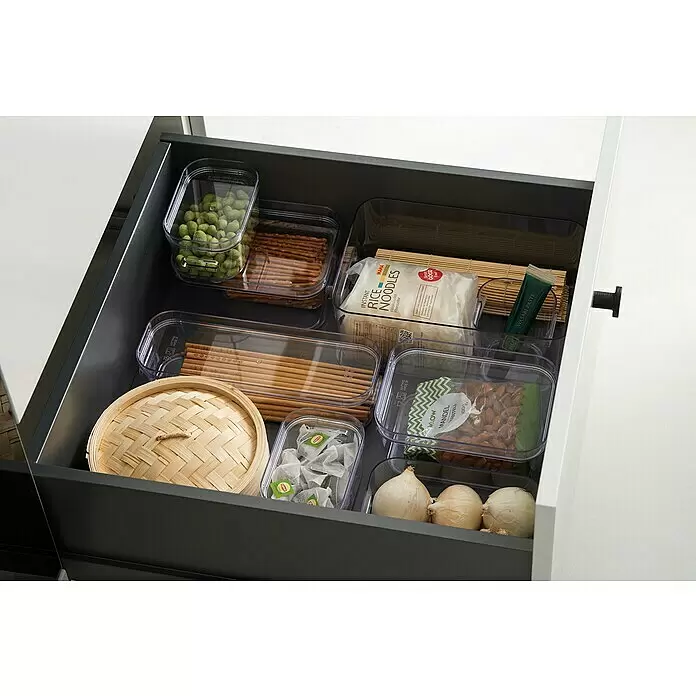 SmartStore Aufbewahrungsbox Compact - L x B x H: 29,1 x 9,4 x 6,1 cm, Kunststoff, Transparent - Stimmungsaufnahme