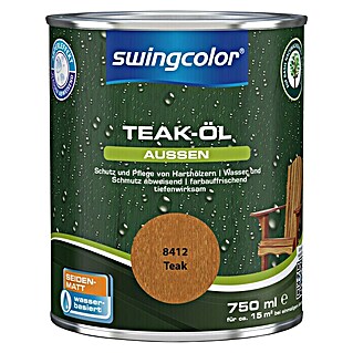 swingcolor Teak-Öl (Teak, 750 ml, Seidenmatt, Wasserbasiert)