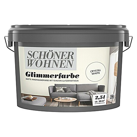 SCHÖNER WOHNEN-Farbe Trendstruktur Farbeffektputz Glimmerfarbe (Crystal White)
