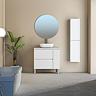 Conjunto de mueble de baño Oval (80 cm, 4 pzs., Blanco, Mate)