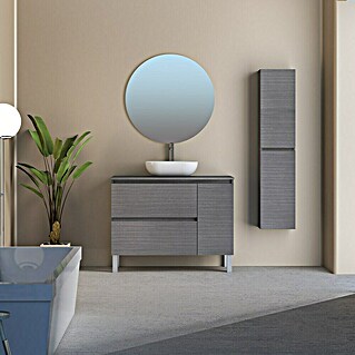 Artysan Conjunto de mueble de baño Oval (Ancho: 100 cm, Ceniza, 4 pzs.)