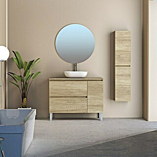 Conjunto de mueble de baño Oval (100 cm, 4 pzs., Nature, Mate)