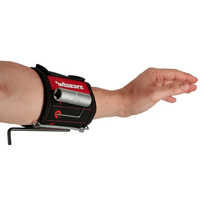Wisent Werkzeugkoffer Professional - 160 -tlg. - Magnetisches Armband von Wisent mit Werkzeugaufnahme für Schraubenschlüssel und Steckschlüssel, ideal für Heimwerker und Profis.