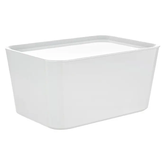 Regalux Aufbewahrungsbox R-BoxL x B x H: 24 x 8 x 17 cm, Kunststoff, Weiß - Weißer Behälter mit Deckel, ideal für die Aufbewahrung verschiedener Gegenstände. Das schlichte Design passt gut in jedes Zimmer.