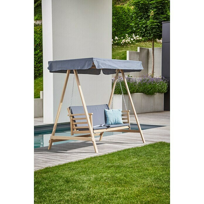 Sunfun Diana Hollywoodschaukel217 x 132 x 202 cm, Braun/Grau Mood Shot