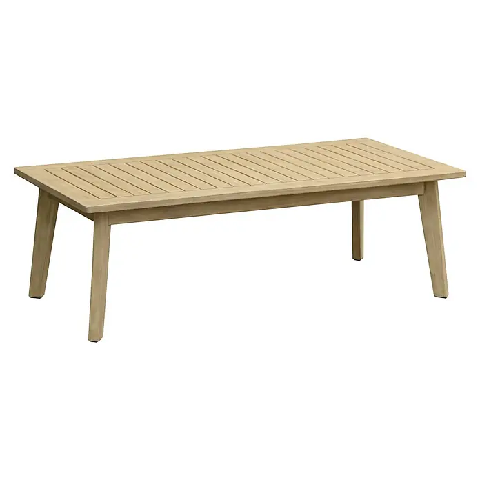 Sunfun Kathrin Loungemöbel-Set - 4 -tlg., Max. Personenzahl: 4, Akazie, Anthrazit/Naturbraun - Holztisch mit Lamellendesign. Der Tisch besticht durch sein schlichtes Design und die natürliche Holzoptik, die Wärme ausstrahlt.