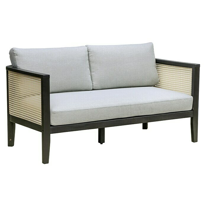 Sunfun Loungesofa CoralieB x T x H: 134 x 71 x 73 cm, Mattschwarz/Grau Diagonal View