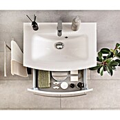 Camargue Excelsior Waschtischunterschrank (44 x 60 x 63 cm, 2 Schubkästen, Weiß, Hochglanz)