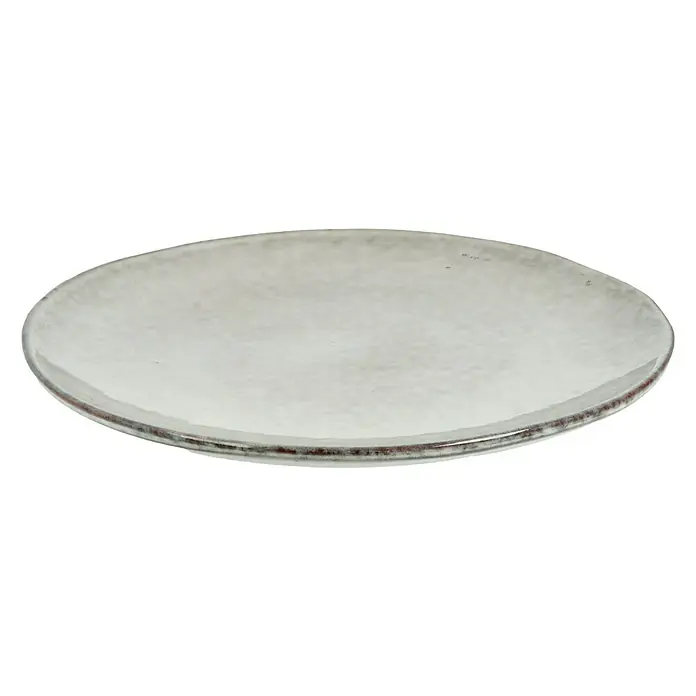 Teller Tabo - 1 Stk., Ø x H: 26,5 x 3 cm, Keramik, Grau - Grauer Keramikteller mit rustikalem Rand. Ideal für Vorspeisen oder Desserts, verleiht jedem Tisch eine elegante Note.