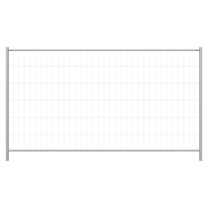 Schake Bauzaun - 350 x 200 cm, Stahl - Abbildung eines freistehenden Bauzauns mit horizontalen und vertikalen Metallstreben. Ideal für Sicherheitsbereiche und Baustellen.