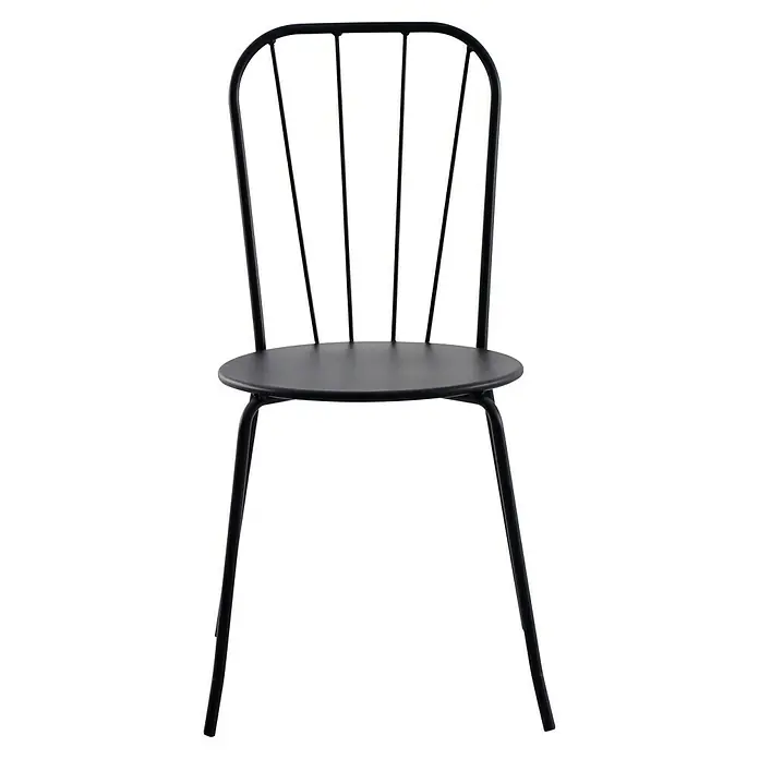 Sunfun Melina Gartenstuhl - Stahl, Stapelbar, Schwarz, B x T x H: 45 x 56,5 x 85,5 cm - Schwarzer Stuhl mit schlankem Design. Ideal für Esszimmer oder als Akzentmöbel. Minimalistisch und modern.