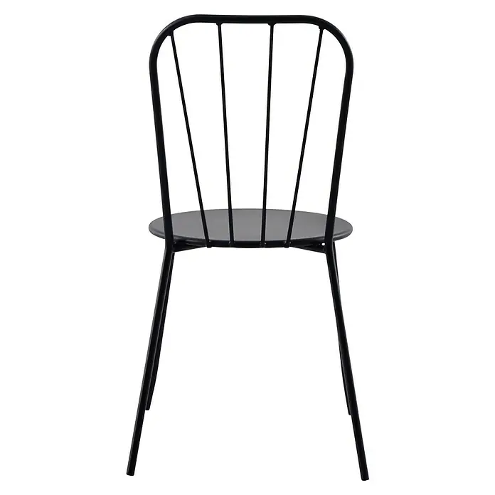 Sunfun Melina Gartenstuhl - Stahl, Stapelbar, Schwarz, B x T x H: 45 x 56,5 x 85,5 cm - Elegantes schwarzes Stahlrohrstuhl-Design. Zeitgenössisches Möbelstück mit minimalistischer Ästhetik, perfekt für moderne Interieurs.