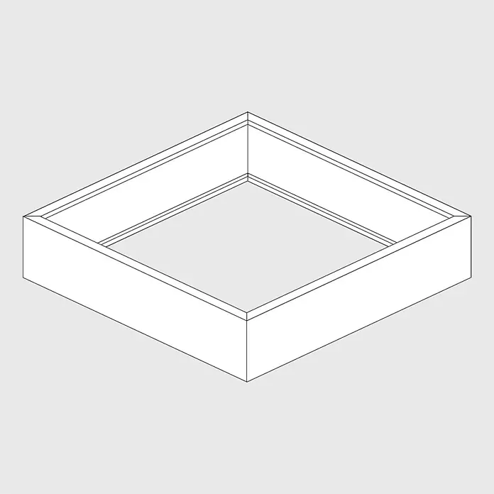 Palatino Exclusive Line Pflanzkasten Carlotta - Außenmaß (L x B x H): 100 x 100 x 25 cm, Metall, Rotbraun - Illustration eines minimalistischen, quadratischen Holzrahmens in schlichtem Design, ideal für moderne Wohnräume.