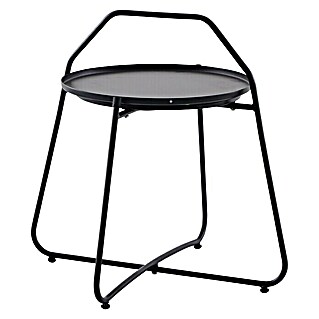 Sunfun Melina Garten-Beistelltisch rund  (Ø x H: 60 x 57,5 cm, Schwarz)