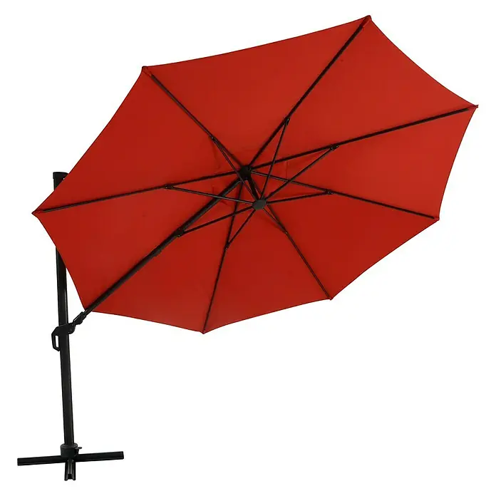 Sunfun Melina Schirmbezug - Orange, Passend für: Sunfun Ampelschirmgestell Melina Ø 400 cm - Roter Sonnenschirm mit schwarzem Gestell, ideal für Garten oder Terrasse, bietet optimalen Schutz vor der Sonne.