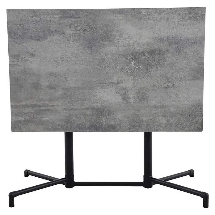Sunfun Balkonmöbel-Set Melina - 3 -tlg., HPL/Stahl/Streckmetall, Schwarz, Gartentisch klappbar - Dieser Klapptisch besticht durch eine robuste, graue Tischplatte und ein stabiles, schwarzes Metallgestell – ideal für vielseitige Nutzung.