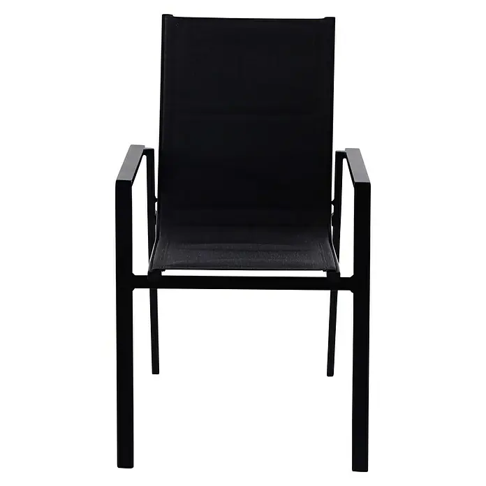 Sunfun Melina Gartensessel - Aluminium, Textilen, Stapelbar, Schwarz, B x T x H: 56,5 x 66 x 91 cm - Schwarzer Armlehnstuhl mit klaren Linien und modernem Design. Das Sitzmöbelstück ist ideal für stilvolle Innen- und Außenbereiche.