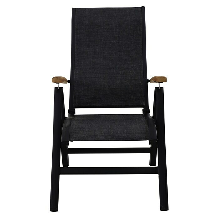 Sunfun Melina Sillón de posiciones (Negro, Teca/Textiline/Aluminio, Respaldo regulable) | BAUHAUS
