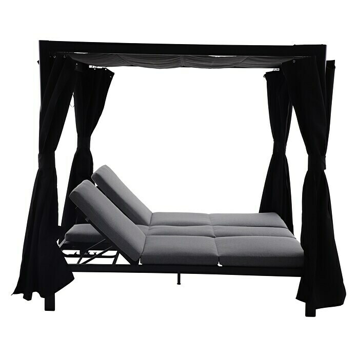 Sunfun Melina LoungeliegeL x B x H: 206 x 167 x 200 cm, Metall, Schwarz Right Side View