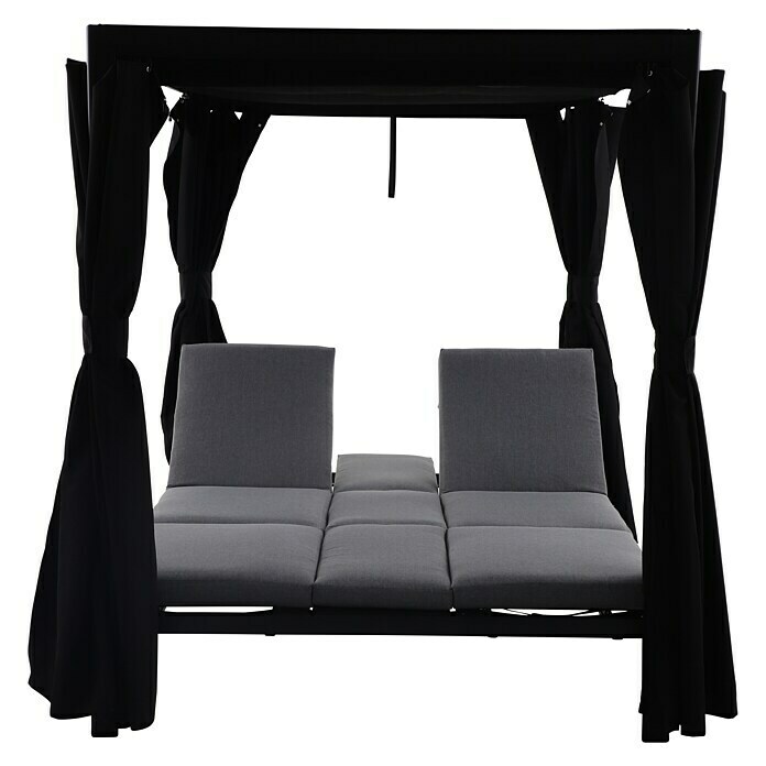 Sunfun Melina LoungeliegeL x B x H: 206 x 167 x 200 cm, Metall, Schwarz Front View