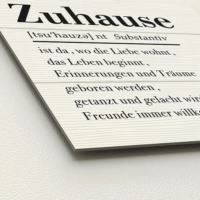 ProArt Type Hype Decopanel - Zuhause, B x H: 30 x 30 cm - Dekoratives Holzschild mit der Aufschrift "Zuhause", das ein warmes und einladendes Gefühl vermittelt.