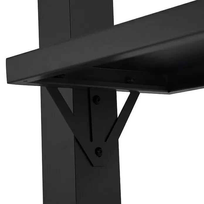 Sunfun Melina Grillpavillon - B x T: 250 x 160 cm, Farbe Gestell: Schwarz, Aluminium - Schwarzer Metall-Stützrahmen mit sichtbaren Schrauben und angewinkelten Halterungen.