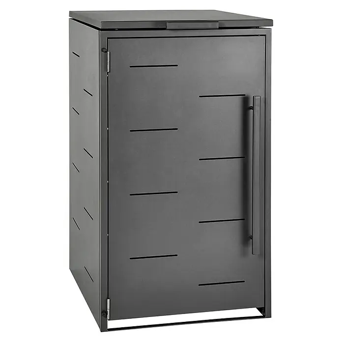 Sunfun Mülltonnenbox - B x T: 67 x 81,5 cm, Anthrazit, Stahl, Geeignet für Anzahl Mülltonnen: 1 Stk. - Ein stilvoller, grauer Mülltonnenbox für den Außenbereich. Diese praktische Tonnenbox bietet eine ästhetische Lösung zur Aufbewahrung von Mülltonnen.