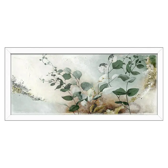 ProArt Bild Framed Art Oversized - Eucalyptus, B x H: 130 x 60 cm - Gerahmtes Wandbild mit Eukalyptus-Motiv. Das botanische Kunstwerk zeigt eine elegante und beruhigende grüne Farbpalette.