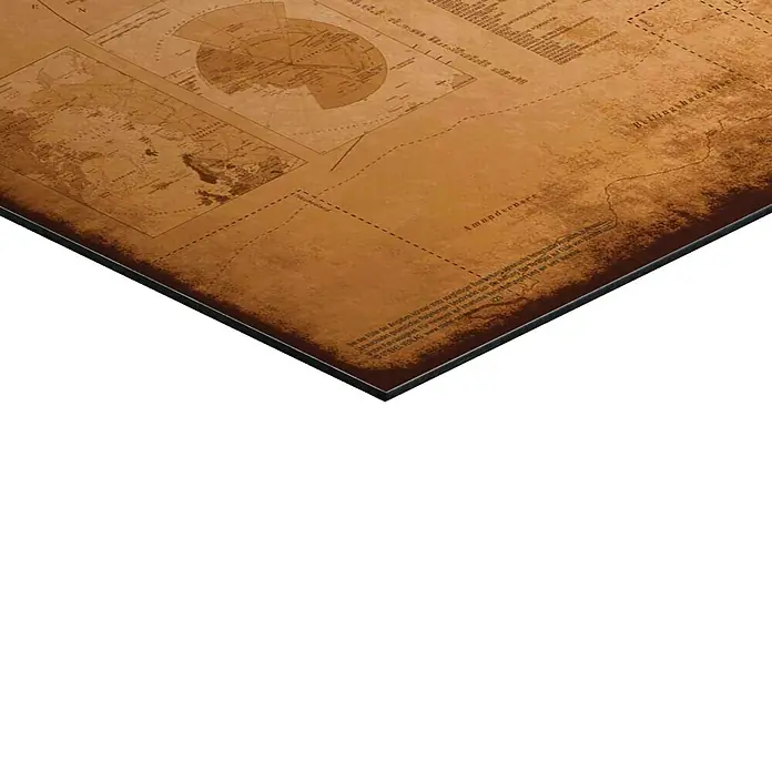 Reinders Decopanel - Weltkarte Antik Optik, B x H: 90 x 60 cm - Altes Kartenposter mit Amundsen Beschriftung. Detaillierte Darstellung, ideal für Dekorationszwecke und Geschichtsinteressierte.