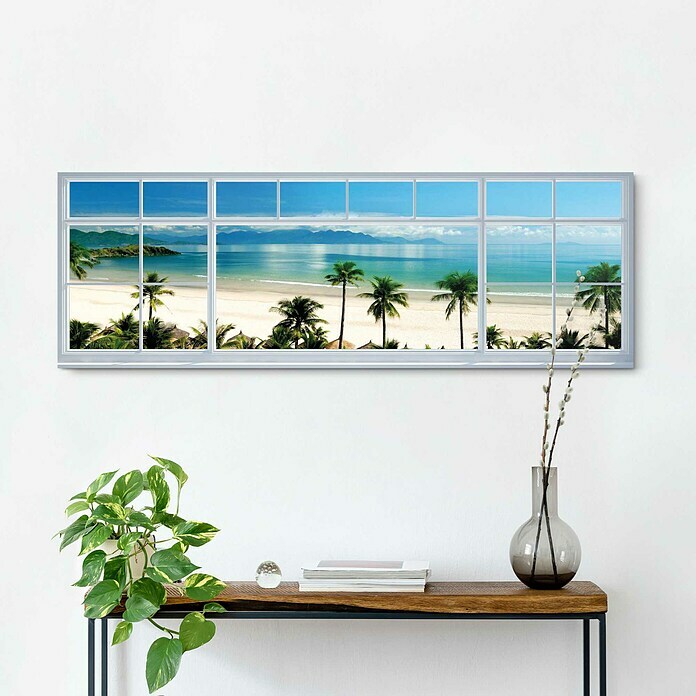 Holzbild Deco BlockBeach Window View, B x H: 118 x 40 cm Mood Shot