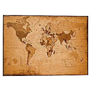 Decoratief paneel (World Map Antique Optics, b x h: 140 x 100 cm)