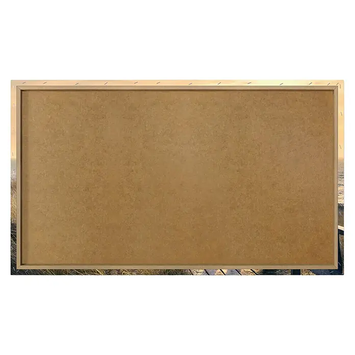 Reinders Holzbild Deco Block - Way to The Sea, B x H: 118 x 70 cm - Nahaufnahme eines gerahmten Kunstwerks mit Leinwand, das eine subtile Textur und eine neutrale Farbpalette aufweist. Perfekt für moderne Innenräume.