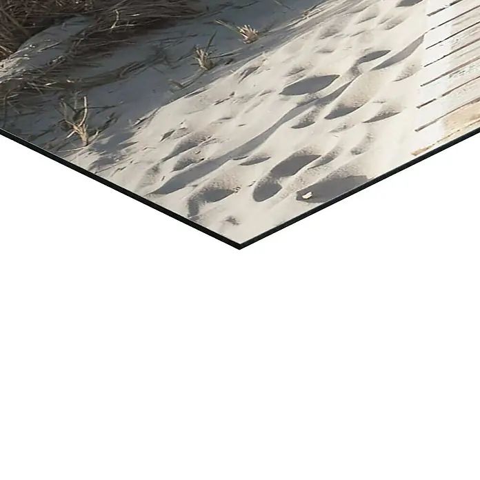 Reinders Decopanel - Dunes, B x H: 90 x 60 cm - Nahaufnahme von Sand und Gräsern, die eine natürliche, ruhige Strandszene zeigen.