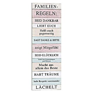Reinders Decoratief paneel (Family Rules, b x h: 30 x 90 cm)