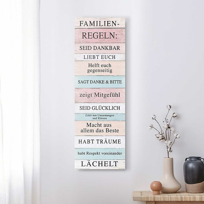 Reinders Decoratief paneel (Family Rules, b x h: 30 x 90 cm) | BAUHAUS