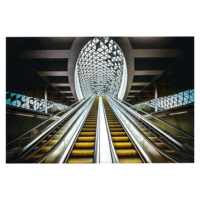 Foto op glas (Futuristic Escalator, b x h: 116 x 78 cm) | BAUHAUS