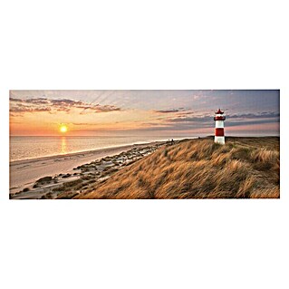 Foto op glas (Lighthouse Sunset, b x h: 125 x 50 cm)