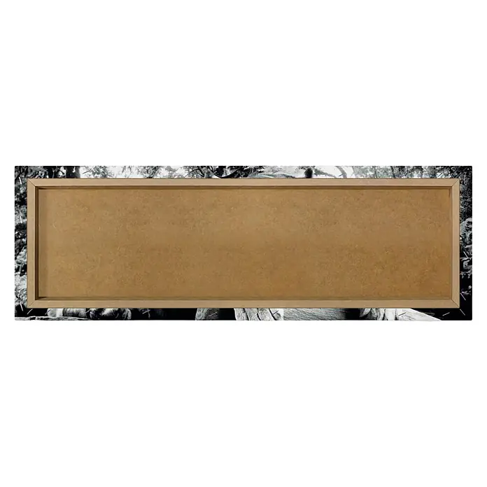 Reinders Holzbild Deco Block - Tiger is Watching You, B x H: 118 x 40 cm - Ein rechteckiger Bilderrahmen aus Holz, mit einer glatten, braunen Oberfläche und einer feinen Maserung, ideal zum Einrahmen von Kunstwerken oder Fotos.