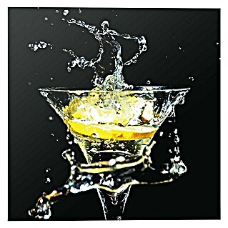Foto op glas (Cocktail Splash II, b x h: 30 x 30 cm)