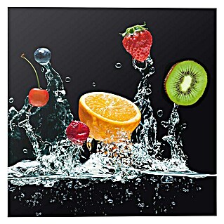Foto op glas (Fruits Splash I, b x h: 30 x 30 cm)
