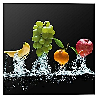 Foto op glas (Fruits Splash II, b x h: 30 x 30 cm)